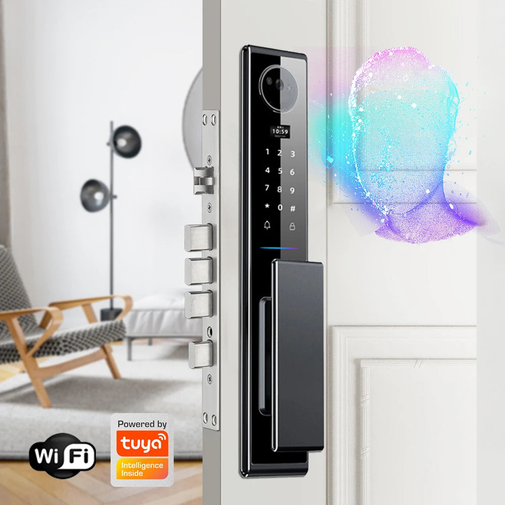 Tuya APP Face Recognition Smart Door Lock Electronic Digital Door Lock Fully Automatic Door Lock With Camera Two-way Audio