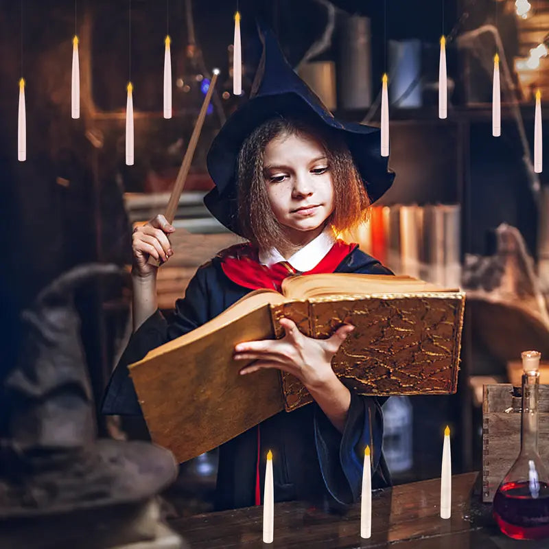 Flameless Floating Candles with Magic Wand Remote
