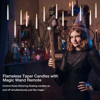 Flameless Floating Candles with Magic Wand Remote