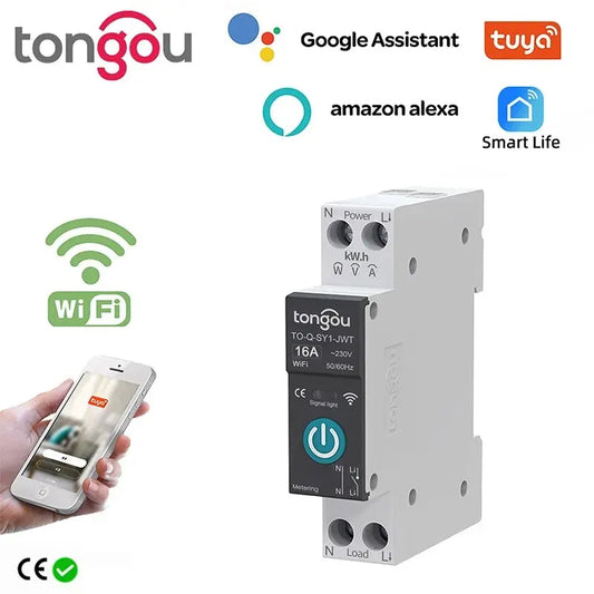 Disjuntor Inteligente WiFi Tuya 63A - Controle Remoto DIN Rail